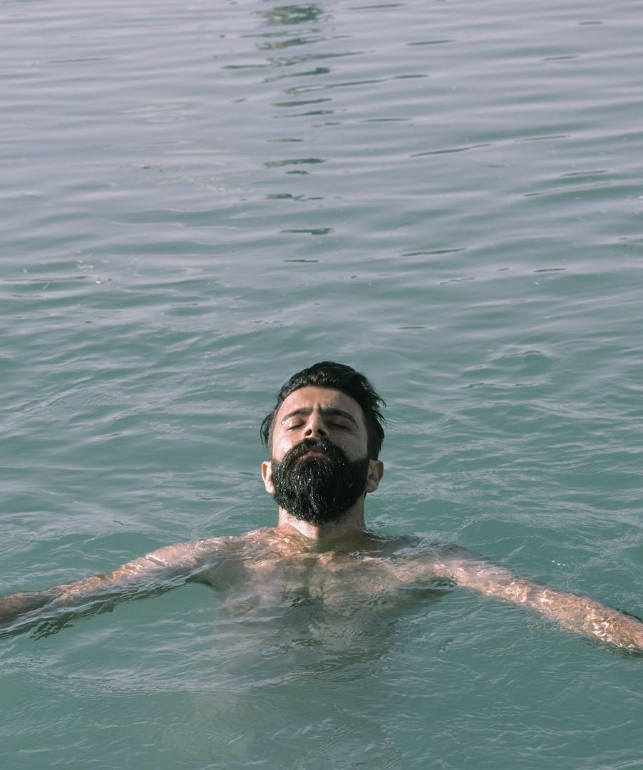 Man swimming in sea