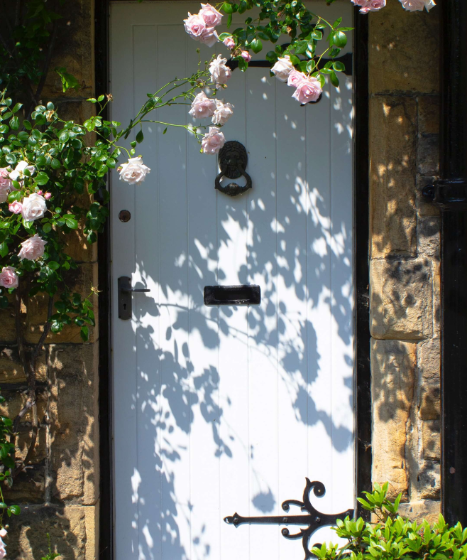 Cottage door with roses