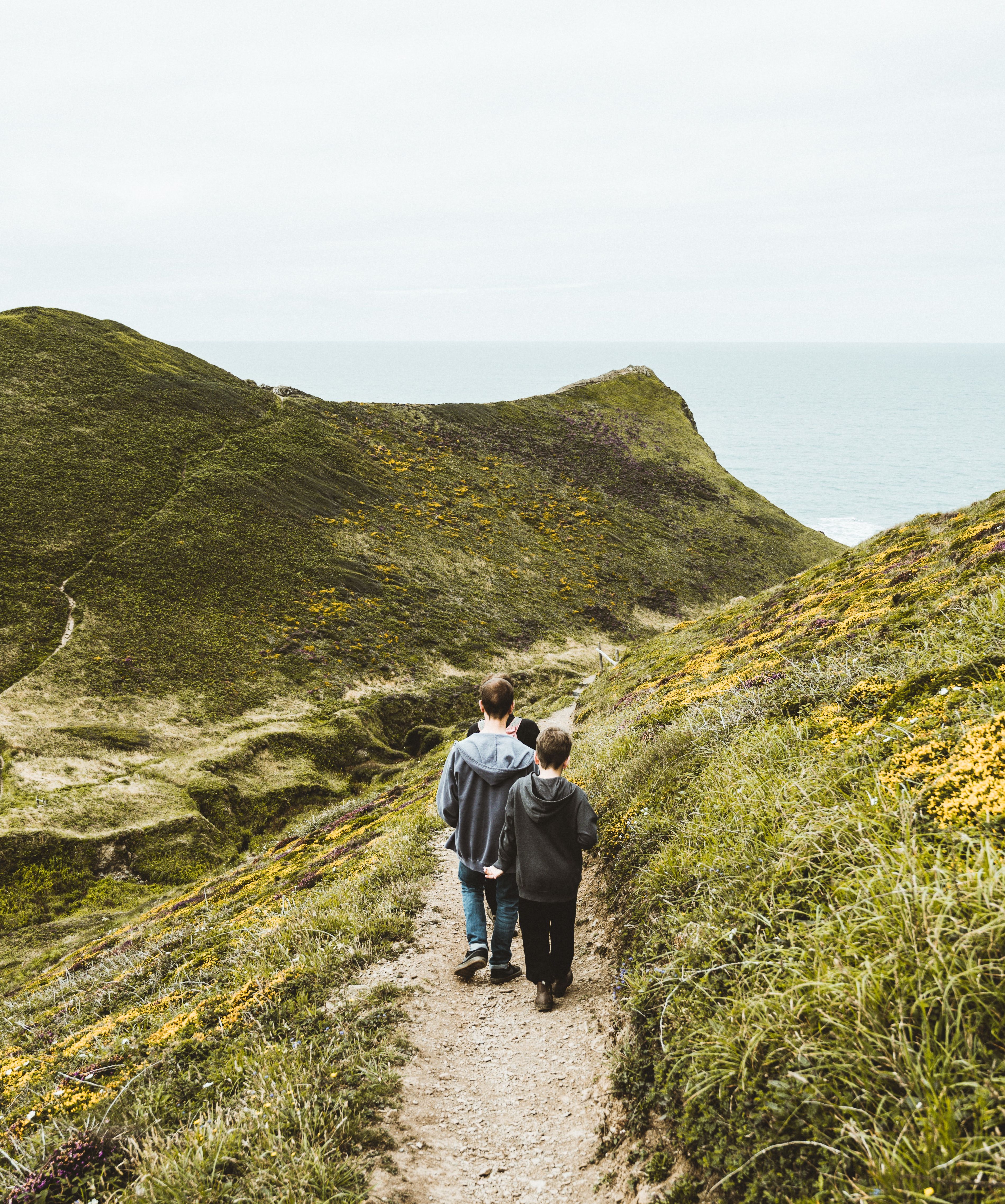 People walking in the hills