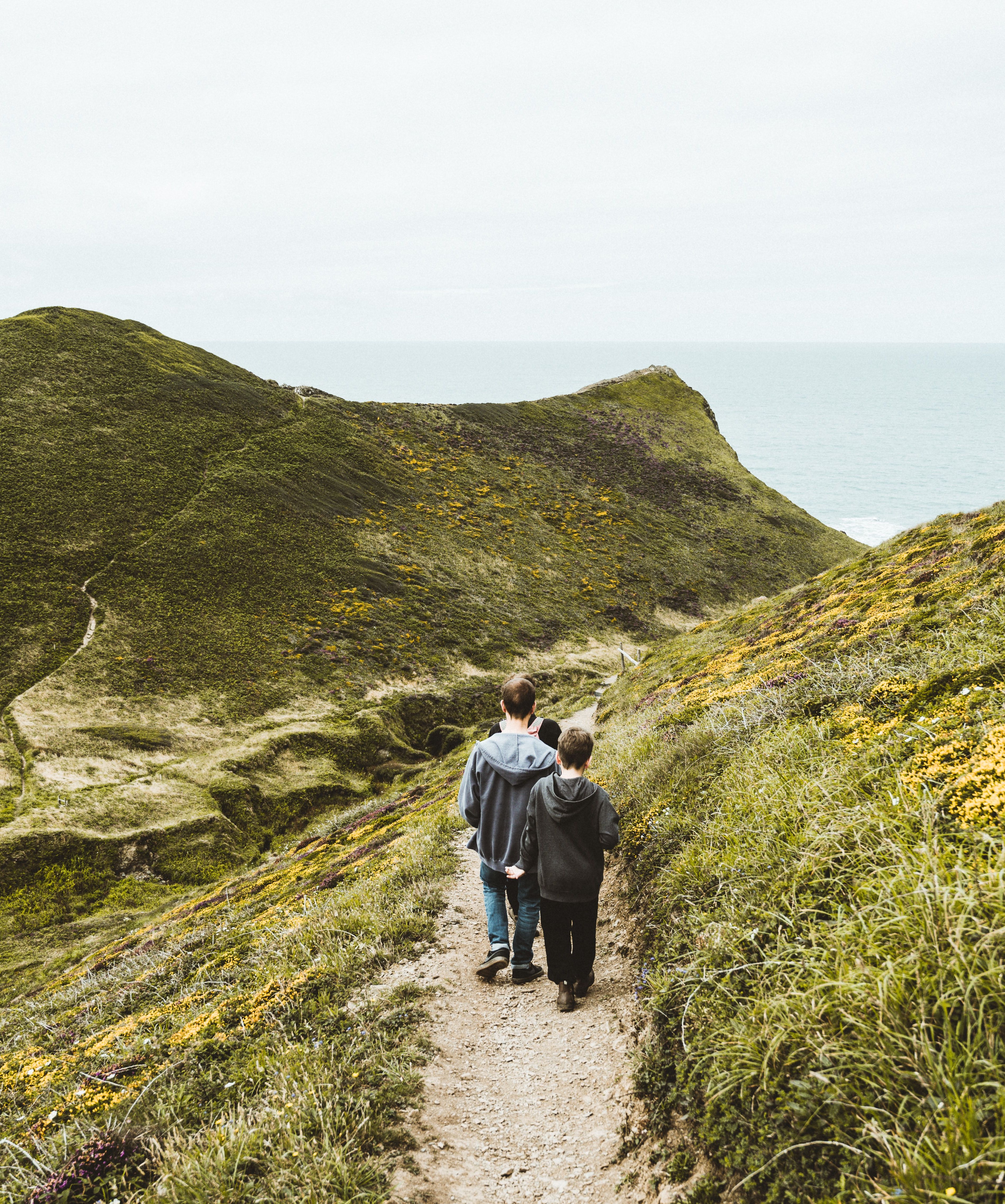 People walking in the hills