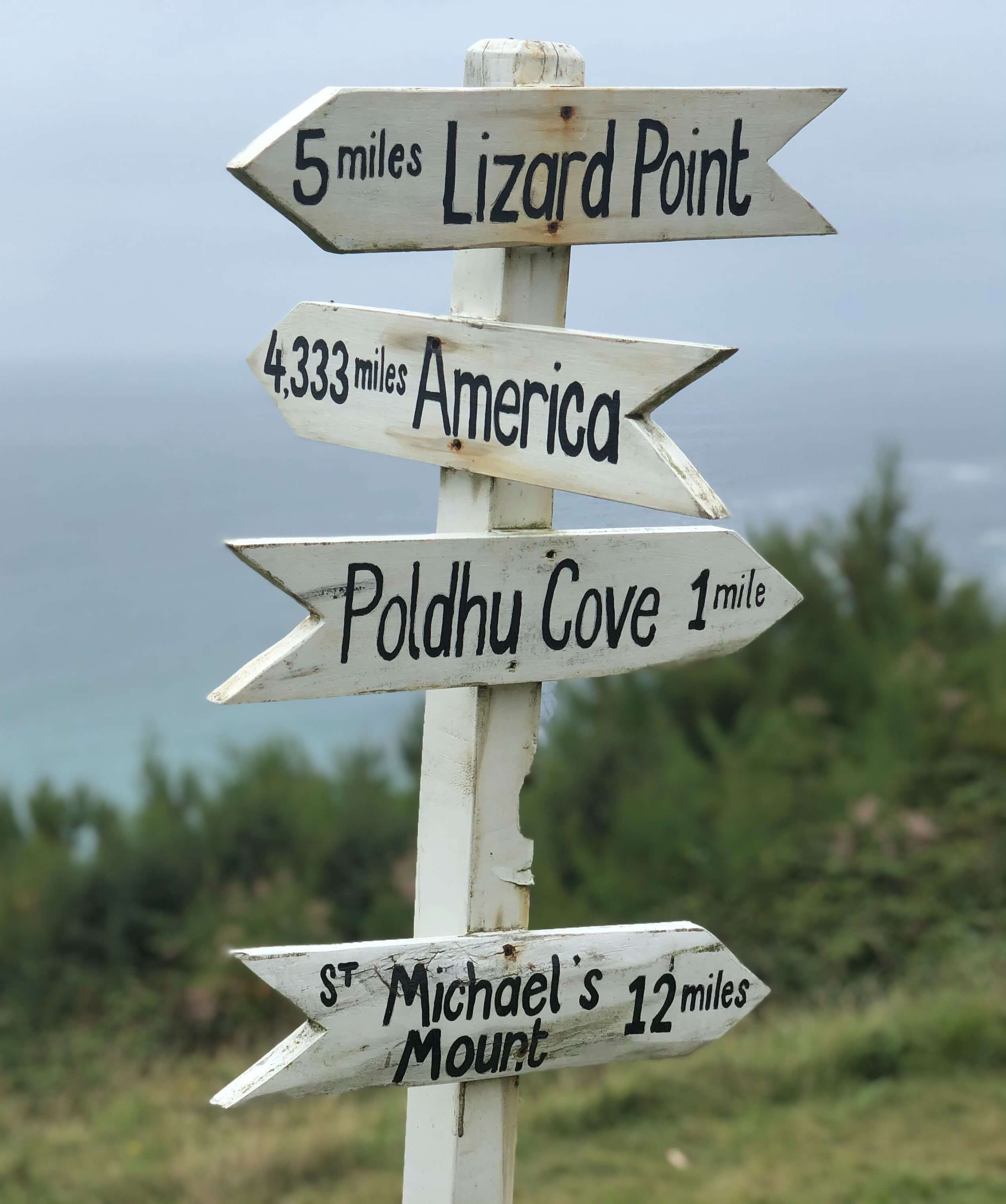 Signs by sea in Cornwall