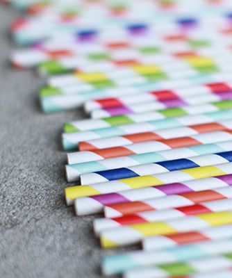 Colourful paper straws