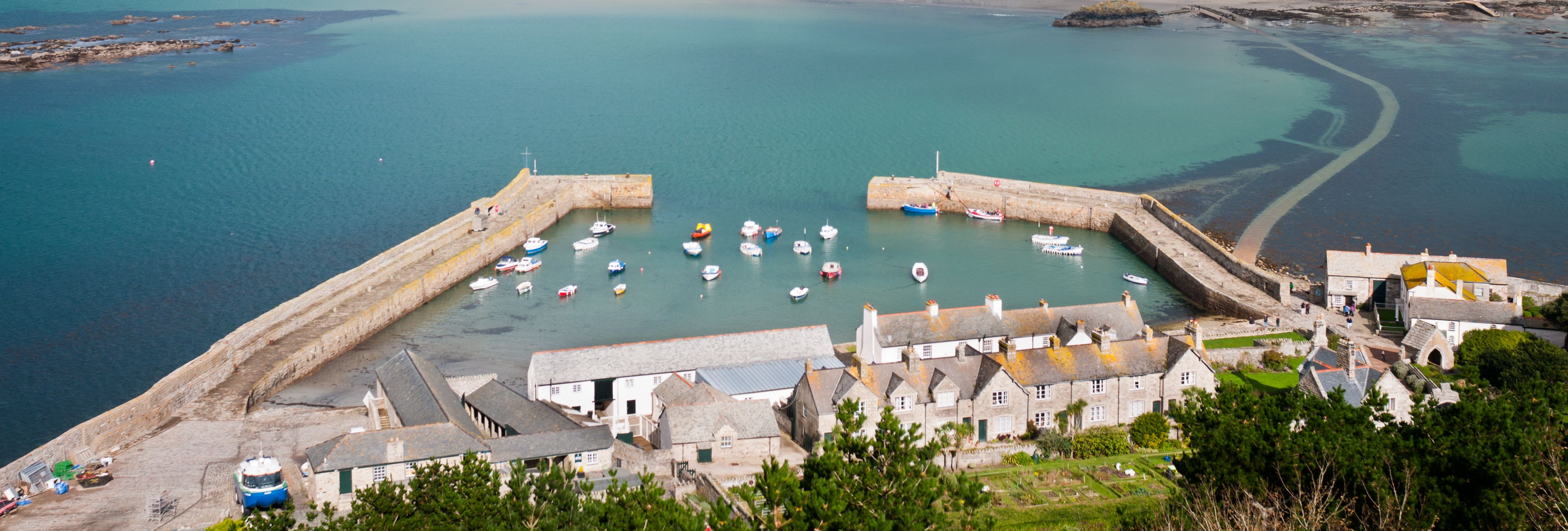 Aerial view of Penzance harbour