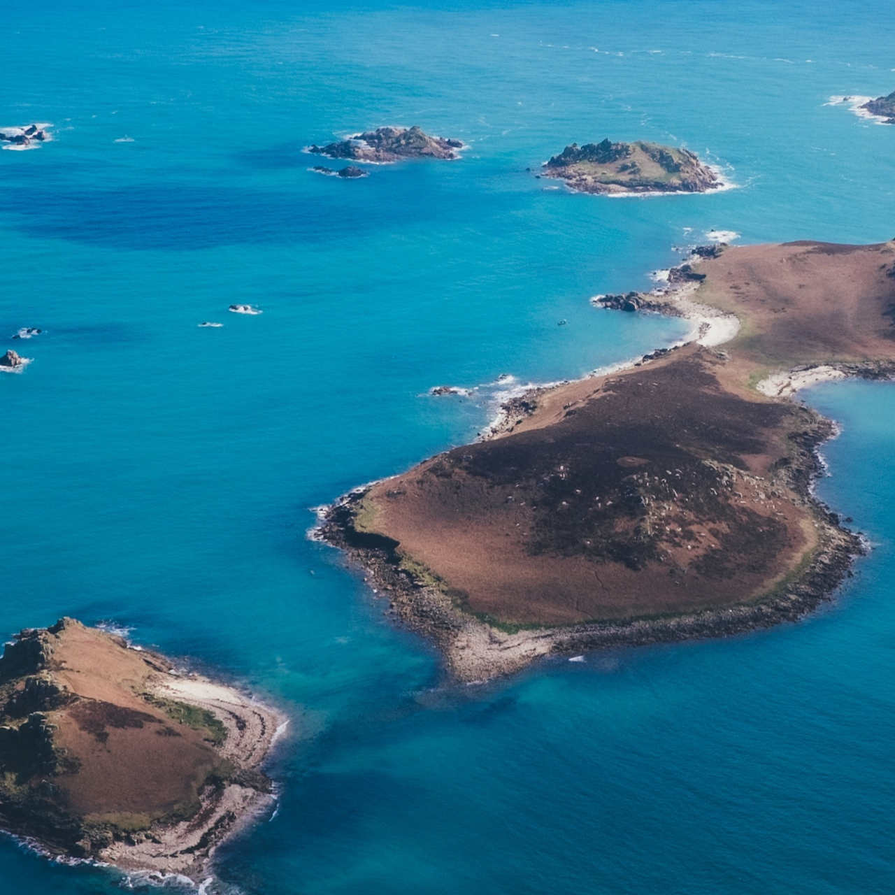 Aerial view of Isles of Scilly