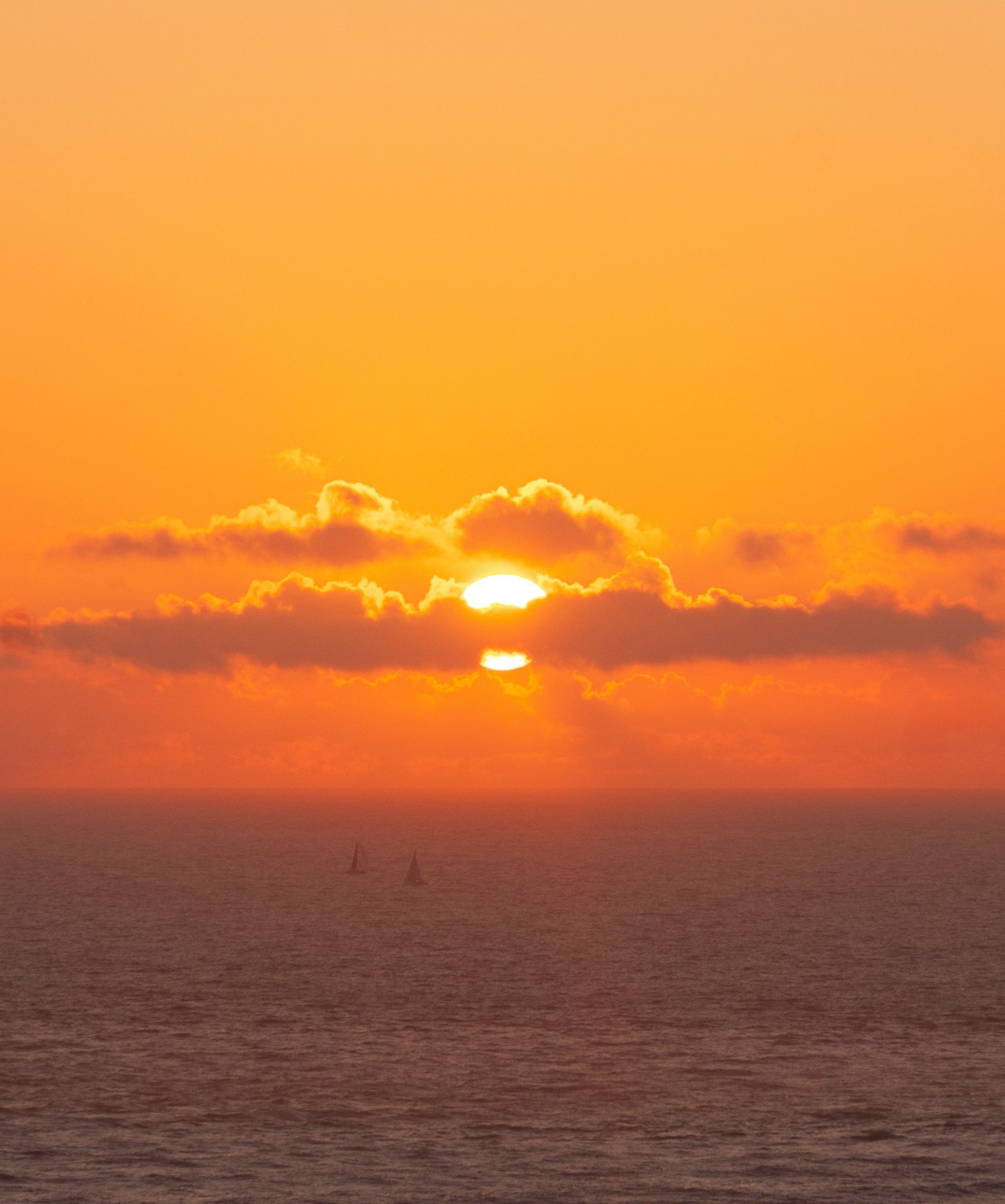 Orange sunset over the sea